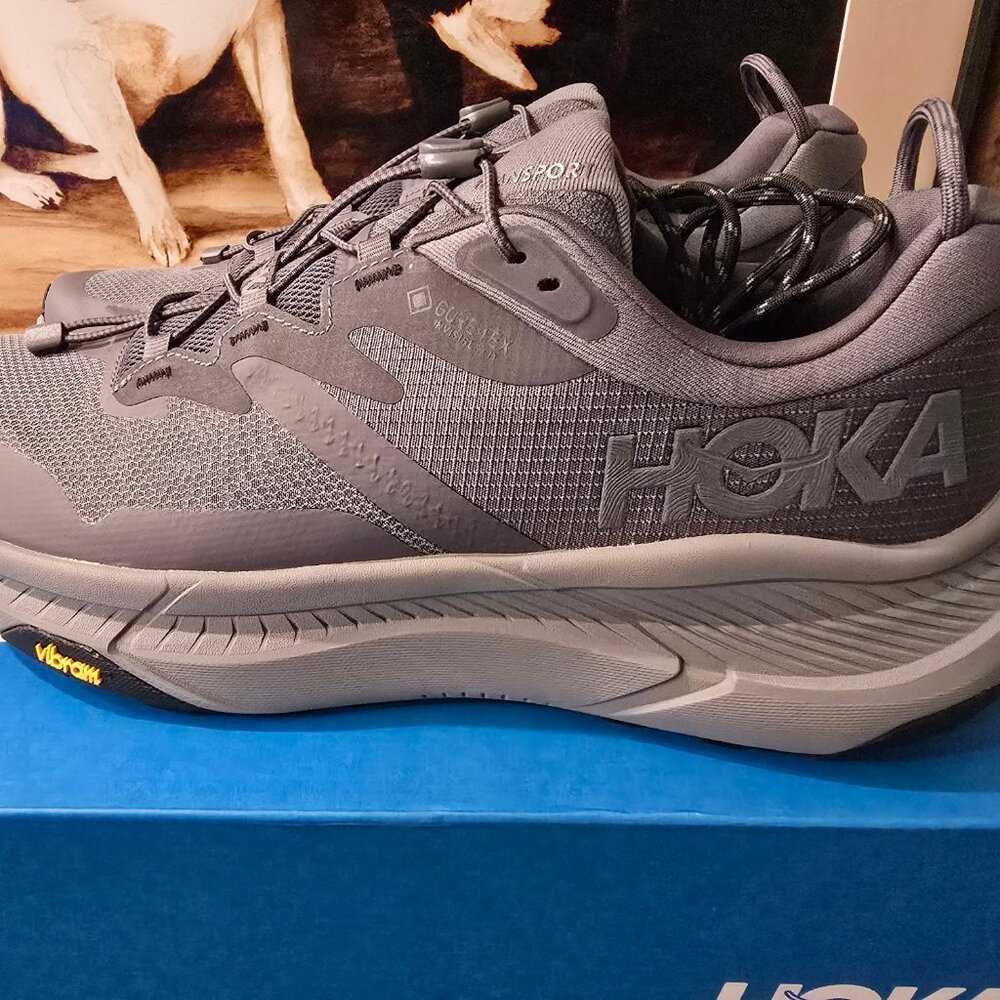 Hoka One One Transport Gore-Tex GTX Gray Hiking Shoes 1133957 / GXY Mens Sz 11